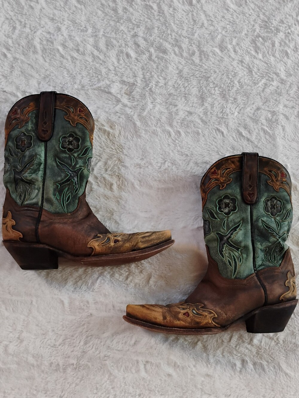 Dan Post Vintage Bluebird Snip Toe Leather Cowboy Boots